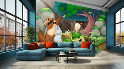 Animals and jungle Wall mural