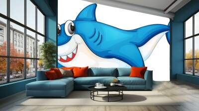 Comical shark illustration Wall mural