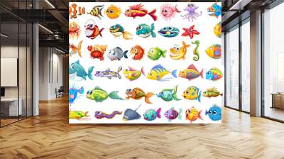 Fish collection Wall mural