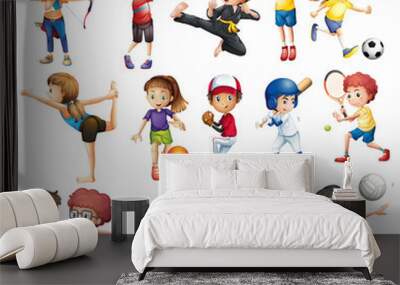 Kids playing sport Wall mural