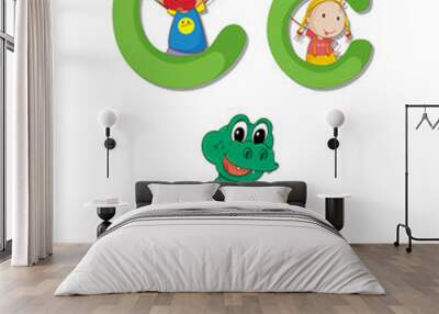 Learn alphabet worksheet Wall mural