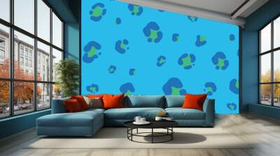 Seamless pattern with blue and green shapes Wall mural