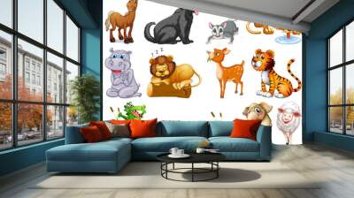 Set of animal cartoon character Wall mural