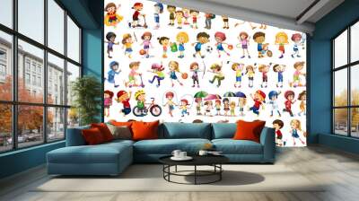 Set of children character Wall mural