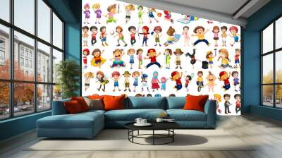 Set of children character Wall mural