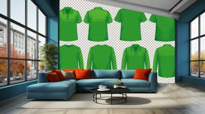 Set of different types of shirt in same color Wall mural