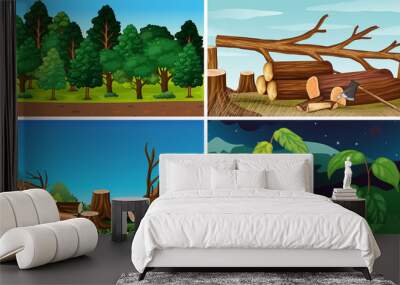 Set of nature backgrounds Wall mural