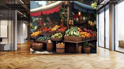 Fruits and vegetables on a street market in Provence France Wall mural