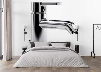 Modern chrome faucet on transparent png background Wall mural