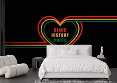 Black History Month background. Vector illustration of design template for national holiday. Annual celebration in february in USA and Canada, october in UK vector illustration Wall mural