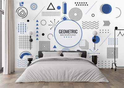 Memphis design background abstract memphis background geometric elements in memphis background Wall mural