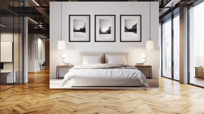 interior of a bedroom mockup Wall mural