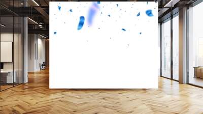 Blue confetti party background. Design for various parties Wall mural