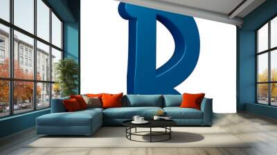 3D blue alphabet letter r for education and text concept Wall mural