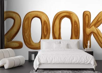 Wooden 200k for followers and subscribers celebration Wall mural