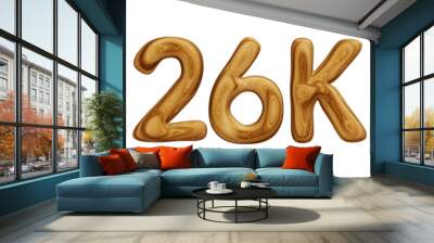 Wooden 26k for followers and subscribers celebration Wall mural