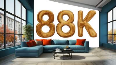 Wooden 88k for followers and subscribers celebration Wall mural