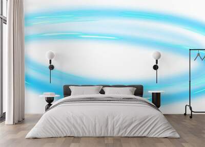 Abstract rotation lines in neon blue color Wall mural