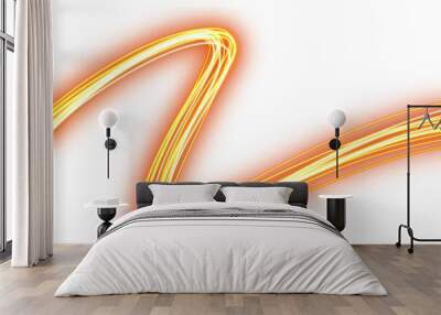 illustration of high speed neon light effect on transparent background Wall mural