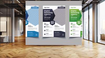 Corporate Business flyer template vector design, Flyer Template Geometric shape used for business poster layout, IT Company flyer, corporate banners, and leaflets. Graphic design layout with triangle  Wall mural