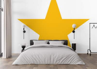 Gold Star or favorite flat icon for apps and websites Wall mural