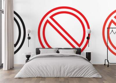 red prohibited or forbidden symbol set. blank prohibited sign icon vector illustration. Wall mural