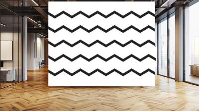 Regular black and white zigzag chevron pattern, seamless zig zag line texture abstract geometry background Wall mural