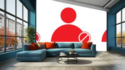 Vector illustration of the Forbidden sign in red ink stamp Wall mural