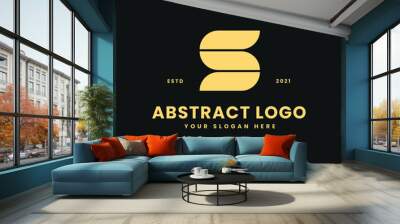 S Letter Logo Luxurious Geometric Block Wall mural