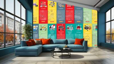 Mechanic and Car Repair Vertical Banner Concept Wall mural