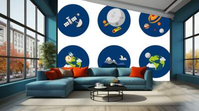 Space and Universe Flat Design Wall mural