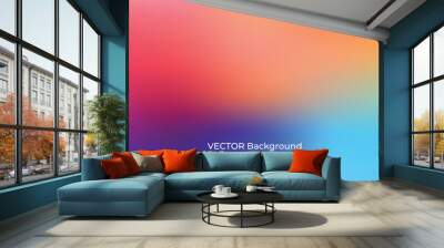 Abstract blurred gradient mesh background in bright rainbow colors. Colorful smooth banner template. Easy editable soft colored vector illustration in EPS10 without transparency. Wall mural