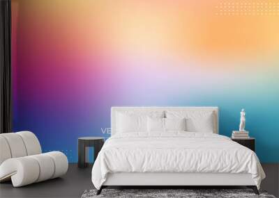 Smooth and blurry colorful gradient mesh background. Modern bright rainbow colors. Easy editable soft colored vector banner template. Premium quality Wall mural