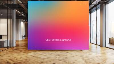 Smooth and blurry colorful gradient mesh background. Modern bright rainbow colors. Easy editable soft colored vector banner template. Premium quality Wall mural