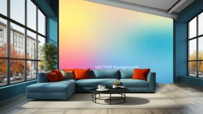 Smooth and blurry colorful gradient mesh background. Modern bright rainbow colors. Easy editable soft colored vector banner template. Premium quality Wall mural