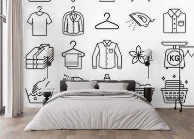 laundry service icons. Vector illustrations. Wall mural