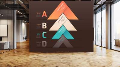 modern arrow origami style step up options banner. vector illust Wall mural