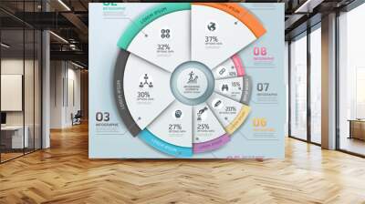 modern business infographics circle origami style vector illustr Wall mural