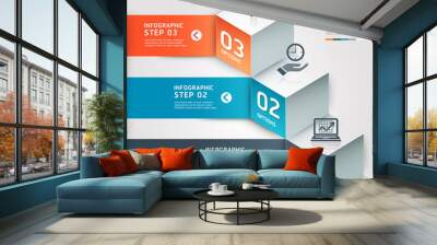 Modern Business step options. Vector illustration. Wall mural