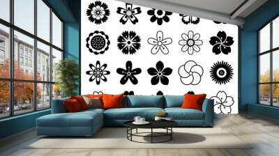 Set of floral flower elements symbol icons Wall mural