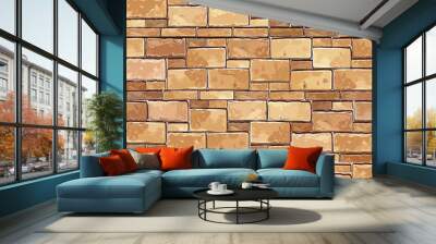 Stone Brick wall seamless Vector illustration background Wall mural