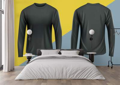 T-shirt long sleeve mockup front and back illustrations Wall mural