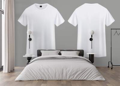 T-shirt mockup front and back illustrations Wall mural