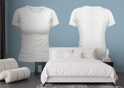 T-shirt woman mockup front and back illustrations Wall mural