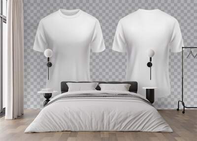 White blank T-shirt front and back template mockup design isolated. Wall mural