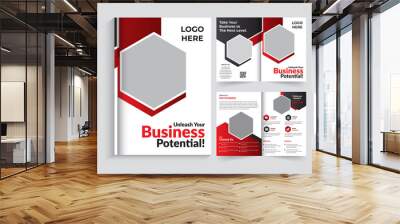 Modern and creative corporate business bifold brochure template	 Wall mural