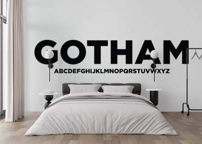 Gotham font for logo and headline. Isolated vector typeset Wall mural