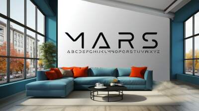 Mars font for logo and headline. Isolated vector typeset
 Wall mural