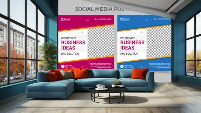 Business ideas for social media template   business agency and business marketing Wall mural