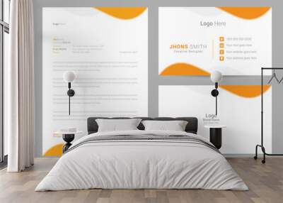 Creative & Modern Business Card Design, Letterhead Design Template, Vector Template Wall mural